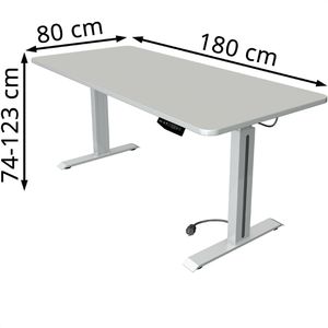 Produktbild für Schreibtisch Kerkmann Move 1 Style, lichtgrau / silber