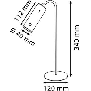 Produktbild für Schreibtischlampe Hansa Flare Spot, weiß, LED, dimmbar