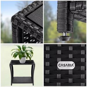 Produktbild für Beistelltisch CASARIA 109508, schwarz, aus Kunststoff / Metall