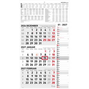 3-Monatskalender Zettler 957, Kombi, mit Notizspalte & Ferien