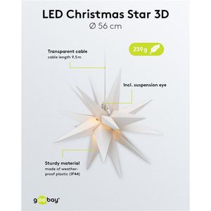 Produktbild für Weihnachtsstern Goobay 64789, weiß, innen + außen