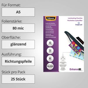 Produktbild für Laminierfolien Fellowes 53960 ImageLast, DIN A5