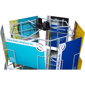 Produktbild für Prospekthalter Fluhr KK 51, drehbar, silber