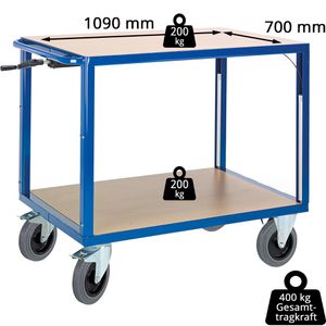 Produktbild für Tischwagen Rollcart 06-7557, höhenverstellbar