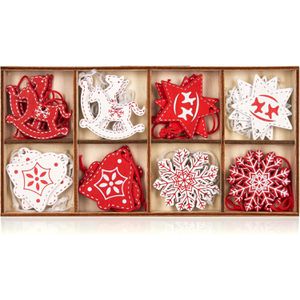 Produktbild für Weihnachtsbaumschmuck BRUBAKER 8028, rot/weiß, 3-4 cm