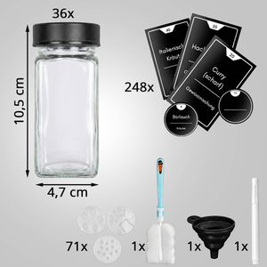 Produktbild für Gewürzgläser Clidor aus Glas, mit Kunststoffdeckel
