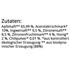 Produktbild für Vitamin-Shot Voelkel Ingwer Zitrone &amp; Honig demeter, BIO