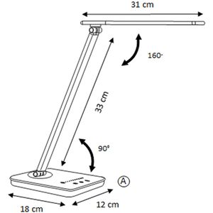 Produktbild für Schreibtischlampe Unilux Novy, schwarz, LED, dimmbar