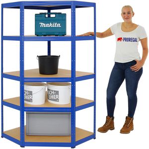 Produktbild für Schwerlastregal PROREGAL Slim Elephant, 5 Holzböden