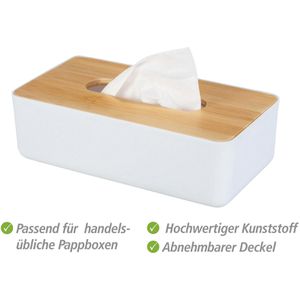 Produktbild für Taschentuchbox Wenko Rotello, aus Kunststoff &amp; Bambus