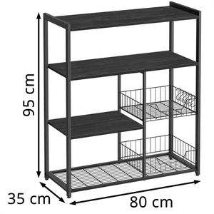 Produktbild für Küchenregal Vasagle KKS096B22, schwarz