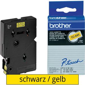Produktbild für Schriftband Brother TC-691, 9mm