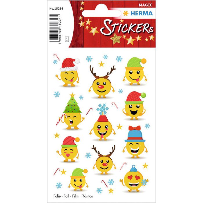 Herma Sticker Magic, 15234, Weihnachts-Emojis, 11 Aufkleber – Böttcher AG