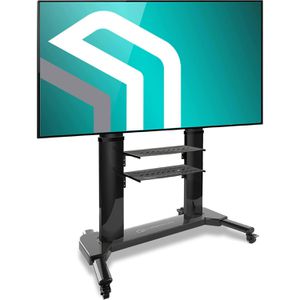 Produktbild für TV-Ständer Onkron TS2771-B, Ablage &amp; Rollen, schwarz,Aluminium