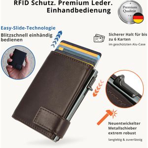 Produktbild für Kreditkartenetui SecWal Echt Leder, dunkelbraun, für 10 Karten