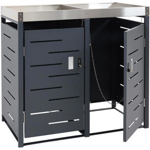 Produktbild für Mülltonnenbox Mendler HWC-H40, Metall