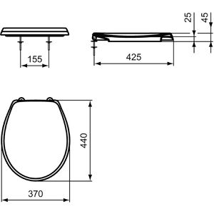 Produktbild für WC-Sitz Ideal-Standard Eurovit W302601, oval, aus Duroplast