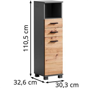 Produktbild für Badschrank Schildmeyer Palermo 157644, 4 Füße, eiche/anthrazit
