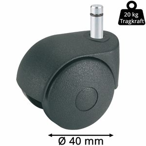 Produktbild für Möbelrolle Dörner+Helmer 761120, mit Einsteckstift