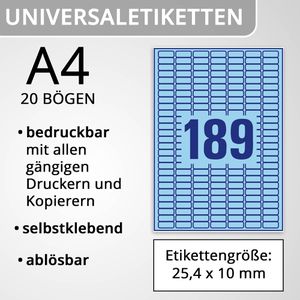 Produktbild für Universaletiketten Zweckform L6048-20, blau