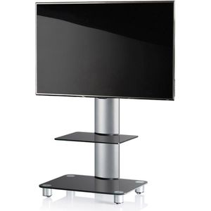 Produktbild für TV-Ständer VCM 17115 Tosal, Ablage &amp; Rollen, silber, Aluminium