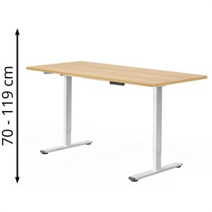Produktbild für Schreibtisch FlexiSpot E1W Pro, ahorn / weiß