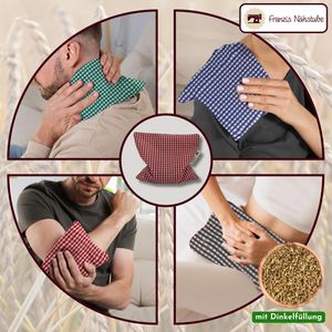 Produktbild für Wärmekissen Franzis-Nähstube Karo, 50 x 20cm, mit Dinkelkernen