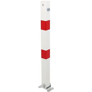 Produktbild für Absperrpfosten Alberts Klappy, rot/weiß, aus Metall