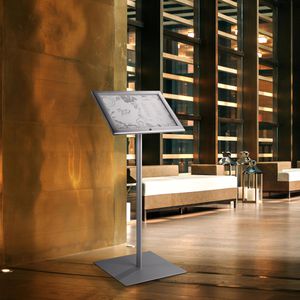 Produktbild für Infoständer Sprintis Menüständer aus Aluminium, silber, A3