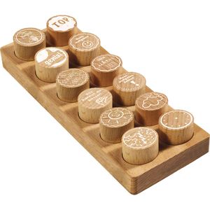 Motivstempel Colop Woodies Set Motivation, aus Holz