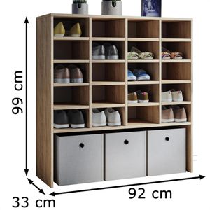 Produktbild für Schuhregal VCM Hinsol XL, aus Holz