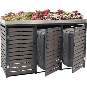 Mülltonnenbox Mendler HWC-K14, WPC/Metall