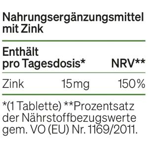 Produktbild für Zink natural-elements 365 Tabletten
