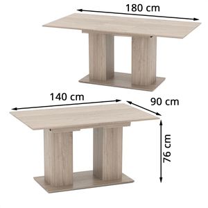 Produktbild für Esstisch Vicco Dix, sonoma eiche