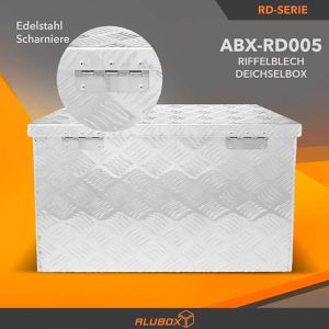 Produktbild für Deichselbox ALUBOX-Alukiste ABX-RD005, Aluminium Riffelblech