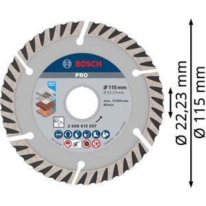 Produktbild für Trennscheibe Bosch PRO Multi Material, 2608615057