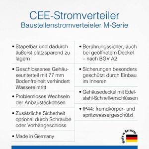 Produktbild für CEE-Stromverteiler as-Schwabe M6, mobil, für außen
