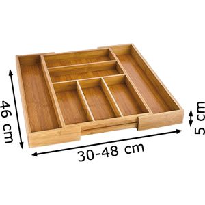 Produktbild für Besteckkasten Relaxdays 10016742, braun, aus Bambus