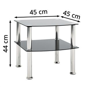 Produktbild für Beistelltisch Haku-Möbel 15508, schwarz, aus Glas / Metall