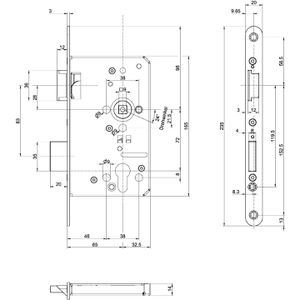 Produktbild für Einsteckschloss BKS B-12010-40L, DIN links