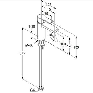 Produktbild für Waschtischarmatur KLUDI ZENTA SL 100, 482920565, verchromt