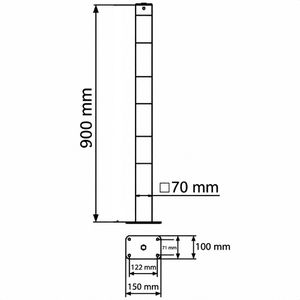 Produktbild für Absperrpfosten Schake 470PBG/1, 1 Öse, schwarz/gelb, Metall