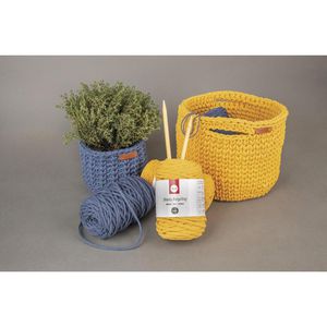 Produktbild für Häkelgarn Rayher 42009166 Braidy Recycling Garn 2 mm honiggelb