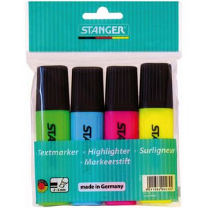 Produktbild für Textmarker Stanger fluorescent, 4 Stück