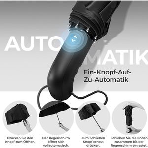 Produktbild für Regenschirm Wilford&amp;Sons schwarz, sturmfest