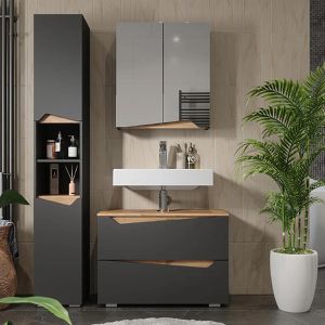 Produktbild für Badmöbel-Set Vicco Marelle, anthrazit, 3-teilig