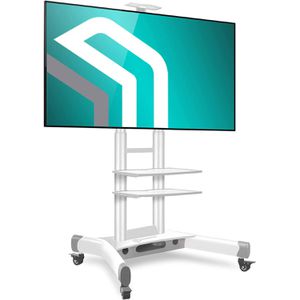 TV-Ständer Onkron TS1552-W, mit Ablage & Rollen, weiß, Metall