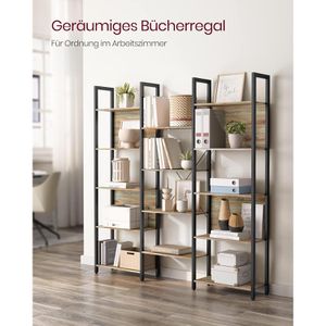 Produktbild für Bücherregal Vasagle LLS107B60, schwarz / braun