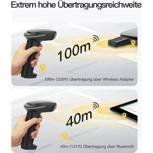 Produktbild für Barcode-Scanner Inateck Hyper 260_black, kabellos