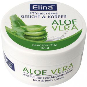 Elina-med Hautcreme Pflegecreme Aloe Vera, Feuchtigkeitspflege, Gesicht und Körper, 150ml